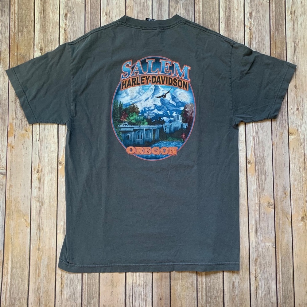 Large Gray Harley Davidson Shirt w/ AWESOME COLOR!